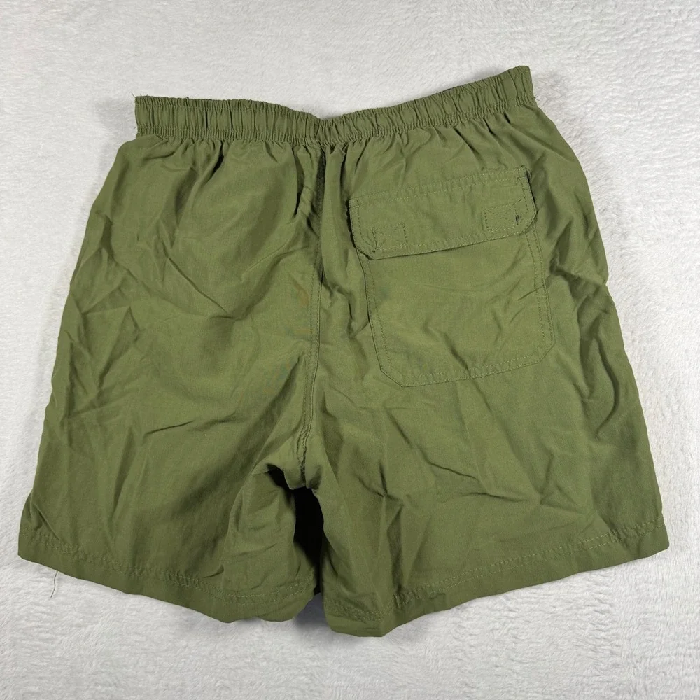 L.L.‎ Bean Supplex Nylon Swim Trunks Mens Small Olive Green Mesh Lined